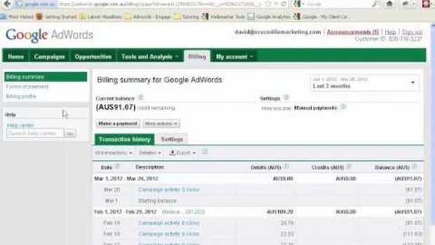 AdWords sign in Google account